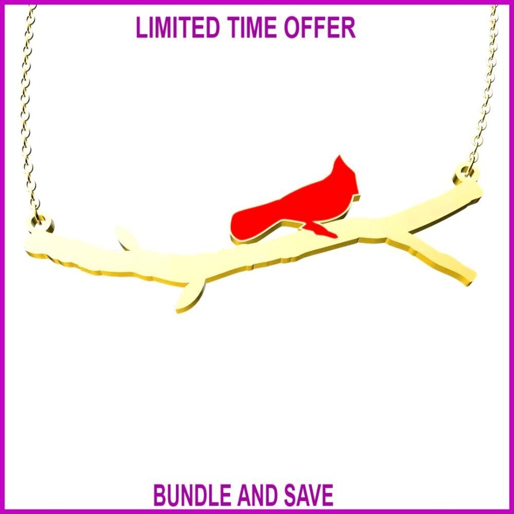Stainless Steel Cardinal Necklace, Adjustable 16-20", Lobster Clasp